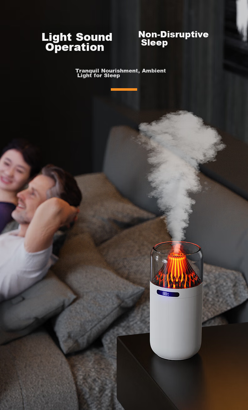 Kelleia USB Humidifier for Car, Bedroom, Quiet Operation, Baby, Office Desk, Large Capacity, Smart Digital Display, Night Light, Large Mist Spray, Power-Off Protection Humidifier, White - Rechargeable Model 6
