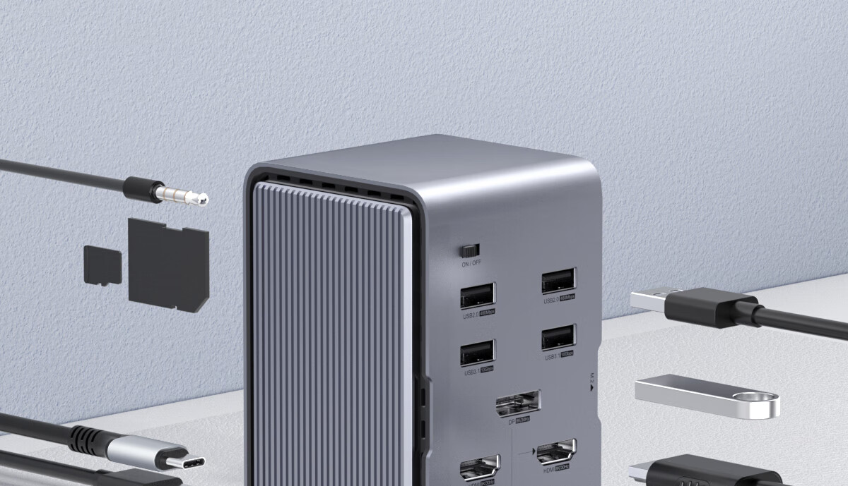 Hagibis Desktop Expansion Dock, Type-C Hub, USB Multi-Port Adapter, HDMI Multi-Screen Vertical HUB, Hard Drive Enclosure, Thunderbolt 5/4 Compatible with Apple Mac Laptops 33