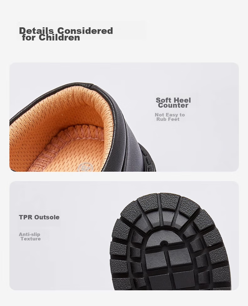 DAVE & BELLA [Celebrity Style] Children's Leather Shoes, Boys' Black Dress Shoes, Performance Shoes for Girls, Spring And Autumn Footwear 7