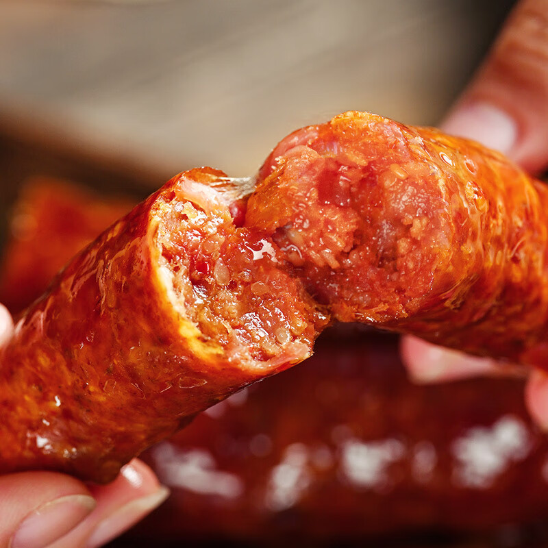 蜀腊人家芝麻香肠四川腊肠柴火烟熏七分瘦麻辣肠年货送礼烹饪食用496g