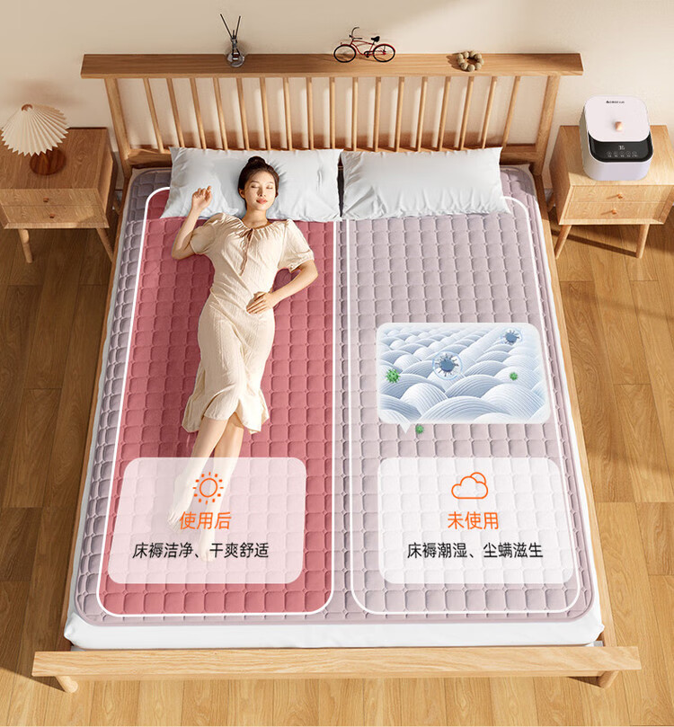 CHIGO [Mini Program + Voice] Double-Person Graphene Water Heating Electric Blanket Kang Electric Mattress Pad, 1.8x2 Meters 31