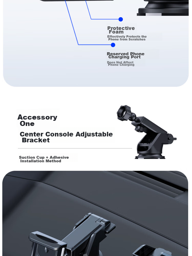 ESCASE Foldable Car Phone Holder for Huawei MATE X2/X5/X3/XT, Navigation Stand for XS2 Car Use 7