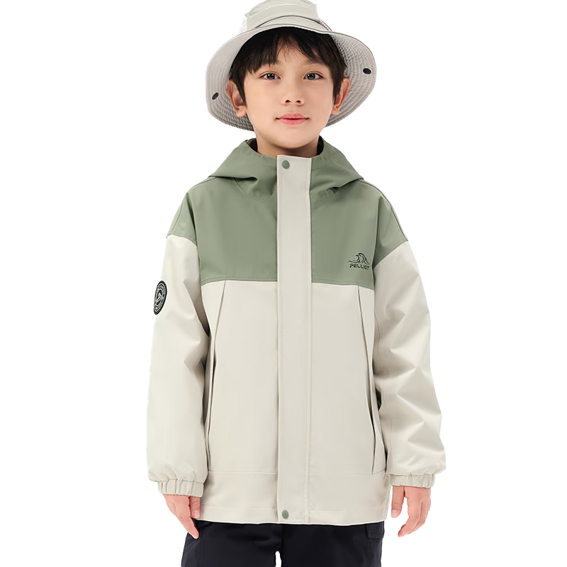 Pelliot Outdoor Kids 3-in-1 Windproof Waterproof Spring Summer Jacket Green Gray 120