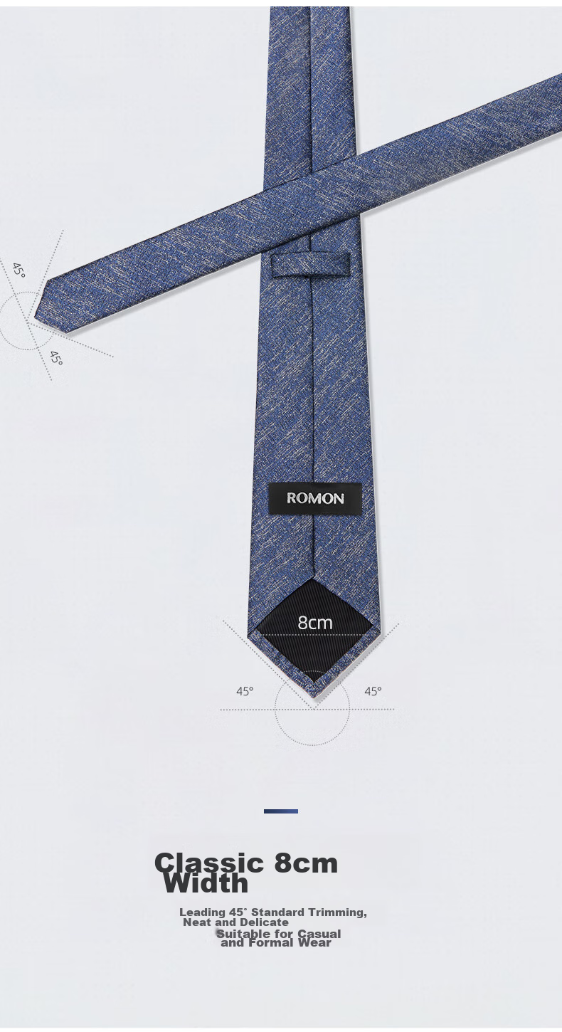 Luomeng Men's Business Formal Necktie, 8cm Hand-Tied, for Interviews, Work, Weddings, Gift Box Packaging, Red, 145*8cm 6