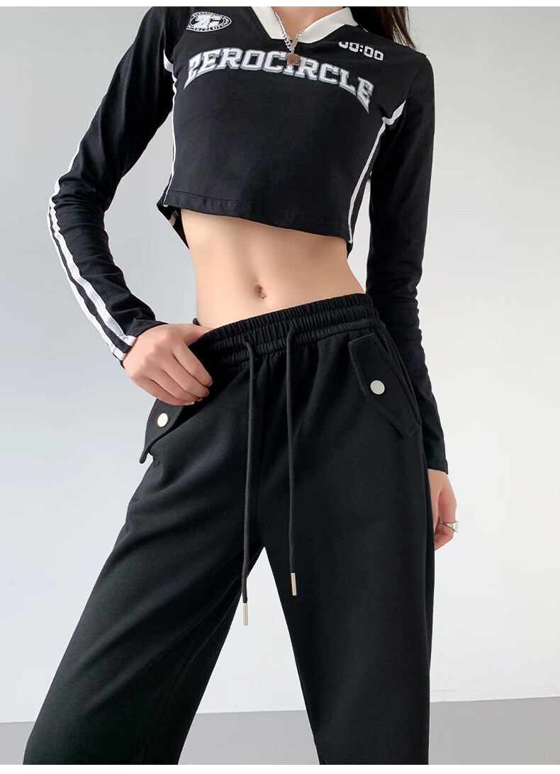 FitonTon American Style Parachute Work Pants for Women Autumn Winter High Waist Slimming Paratrooper Casual Convertible Pants 10