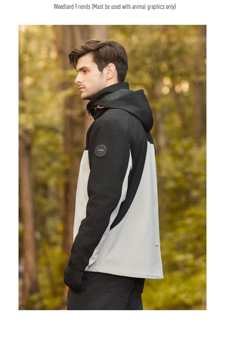 JEEP Windbreaker Jacket for Men And Women, Autumn And Winter Outdoor Three-In Windproof And Warm Mountaineering Coat, Vintage White, 3XL 33