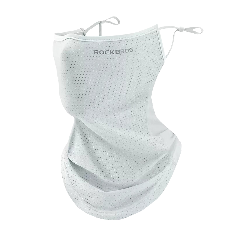 ROCKBROS Full Face Sun Protection Balaclava, Ice Silk Motorcycle Riding Neck Gaiter, Summer Unisex Fishing Face Mask, White