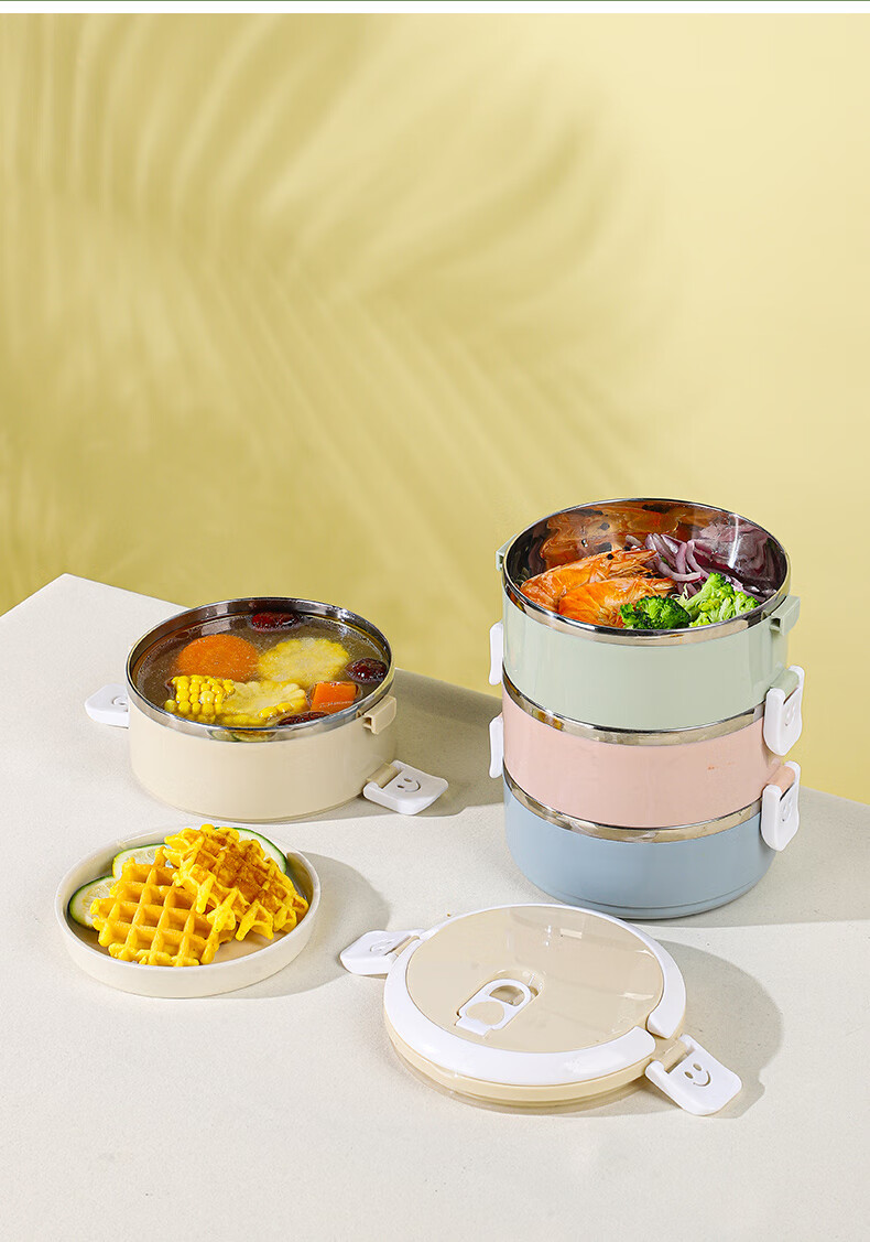 Guangyi 316L Stainless Steel, Four-Layer Insulated Lunch Box, Multi-Layer Combinable Macaron Bento Box, 2.8LGY8882 1
