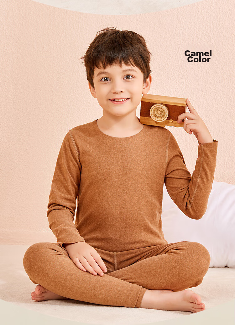 Langsha Children's Thermal Underwear, Seamless Autumn Top And Pants for Boys And Girls, Sleepwear Set for School-Age Kids, Teenagers And Toddlers 12