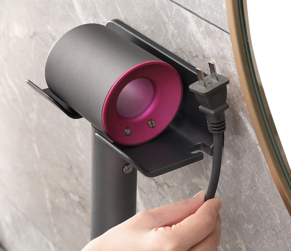 Lanjiaoluo Hair Dryer Holder, Bathroom Electric Fan Fixed Stand, Dailaisenfen Wall-Mounted Bathroom No-Drilling Hairdryer 5