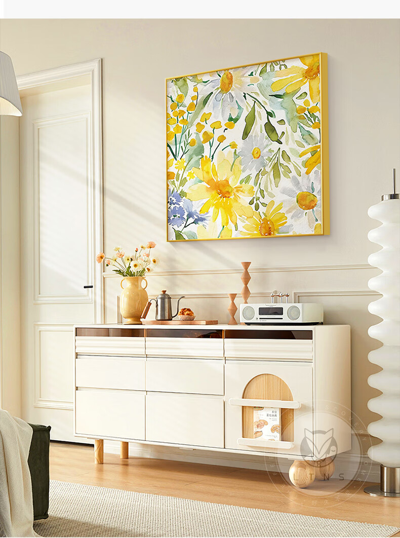 Long Time No See Nordic Cream Style Entryway Decorative Painting Abstract Floral Corridor Living Room Square Bedroom Wall Art 2