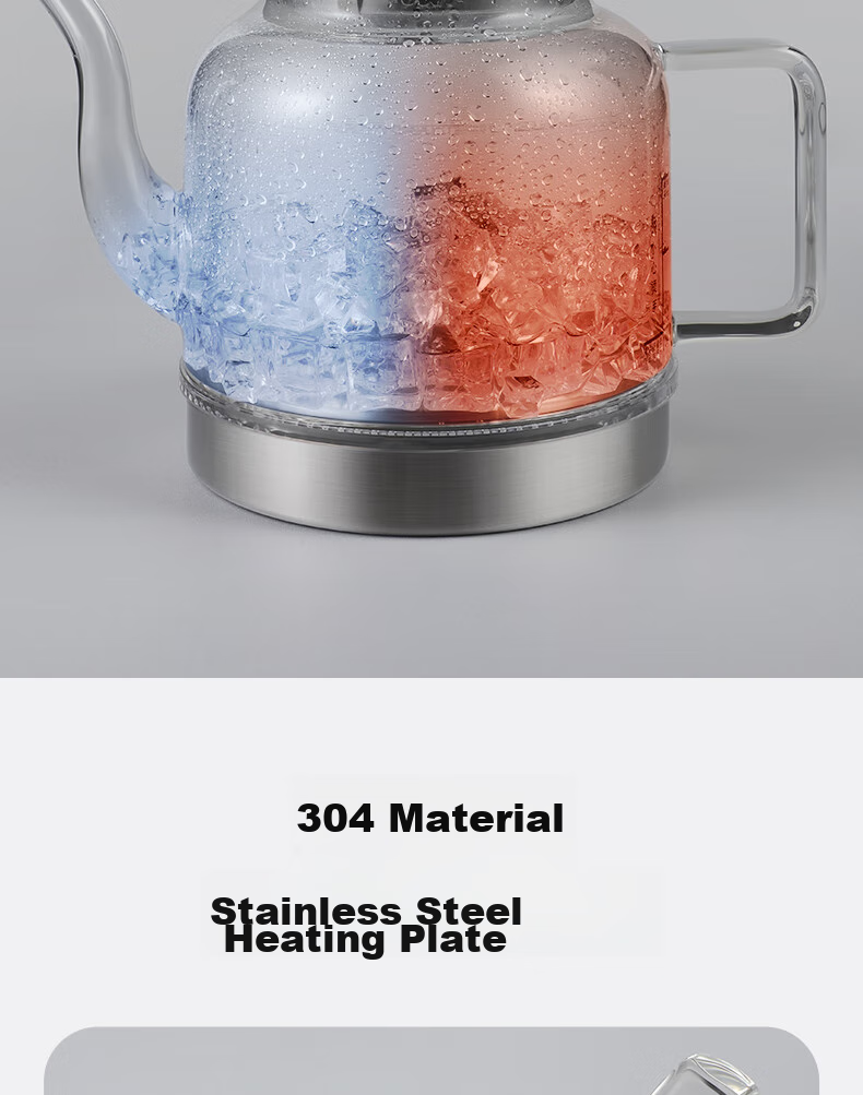 Biooner Fully Automatic Bottom Double Water Inlet Electric Kettle, Glass Water Boiler for Home And Office Use, Integrated Tea Table And Countertop, Built-In Electric Tea Stove, Tea Set Package, Light Luxury Silver Three-I 23