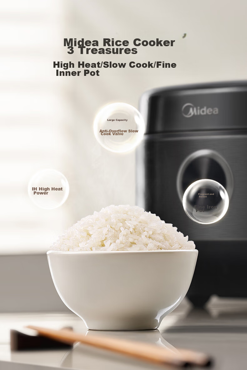 Midea 5L Rice Cooker, IH Heating, Sweet And Fragrant Iron Pot, Ten Functions Menu, Special Key to Easily Turn Off Power, MB-CFB5099H [ZMD Safe Series] 3