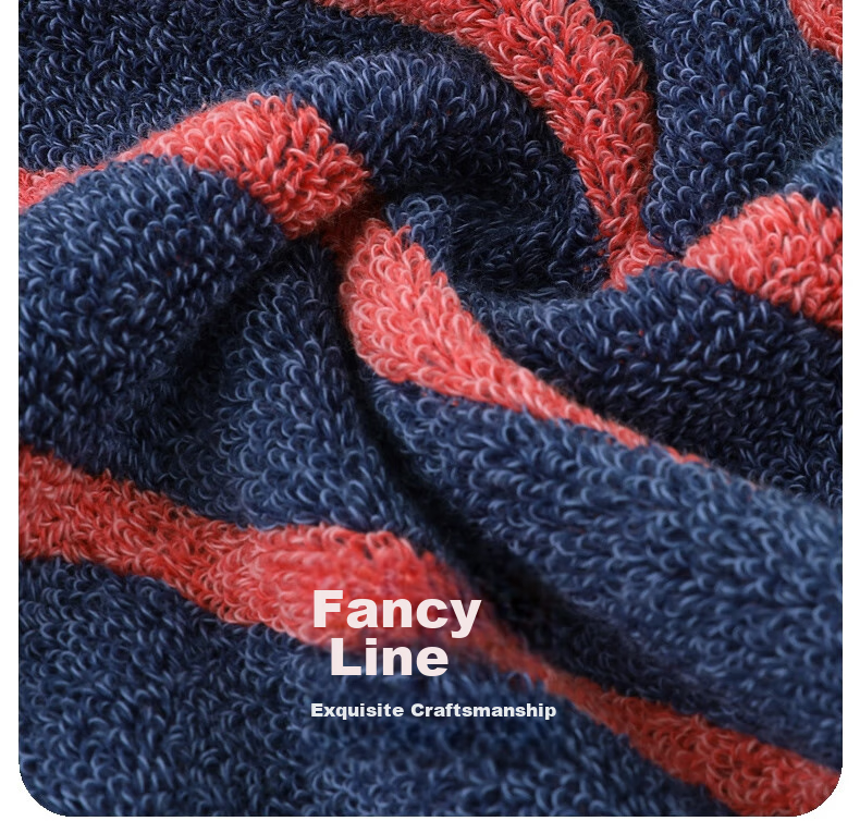 KING SHORE Small Cotton Towel, Pure Cotton Large Handkerchief for Face Washing And Hand Drying, Adult Class A All-Cotton Sports Striped Face Towel, Pack of 2 11