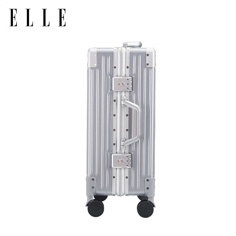 Чемодан ELLE French 20-дюймовый серебристый, модный дорожный чемодан с замком TSA, колеса-спиннеры, ручная кладь