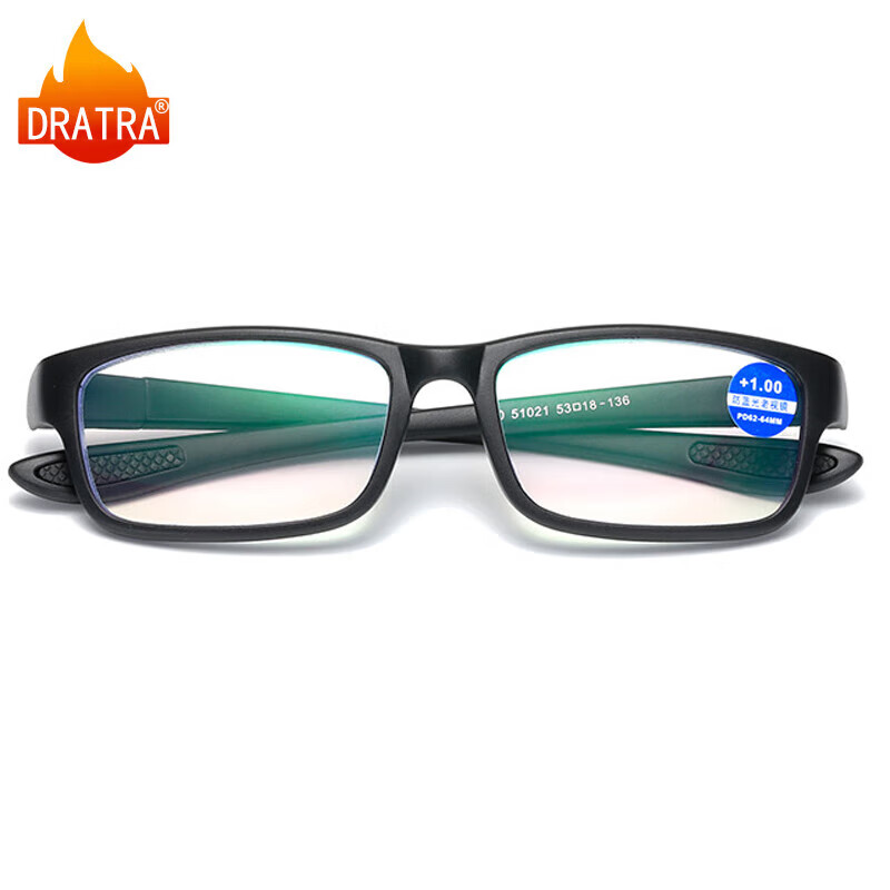 DRATRA Anti-Blue Light Reading Glasses for Men, High-Definition Comfortable Phone And TV TR Ultra-Light Reading Glasses for Middle-Aged And Elderly Eyewear