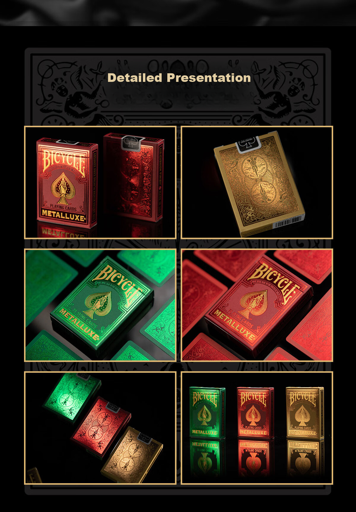 BICYCLE Playing Cards, High-End Luxury Gold-Stamped Cards, Ni Jin Series, Fairy Green, 1 Deck 10