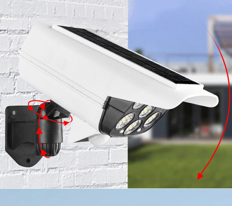 Ansairui Solar Outdoor Simulated Surveillance Camera with Human Body Detection, Garden Lighting Street Lamp, Remote Control Model 1J00001 6