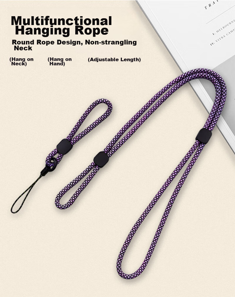 Shihan Phone Accessories, Phone Case Lanyard, Long Neck Strap, Crossbody Bag, Simple And Sturdy Phone Chain, for Men And Women, Dual-Use Adjustable, Retractable Thickened Cord with Ring Clasp, Anti-Loss And Anti-Drop 1