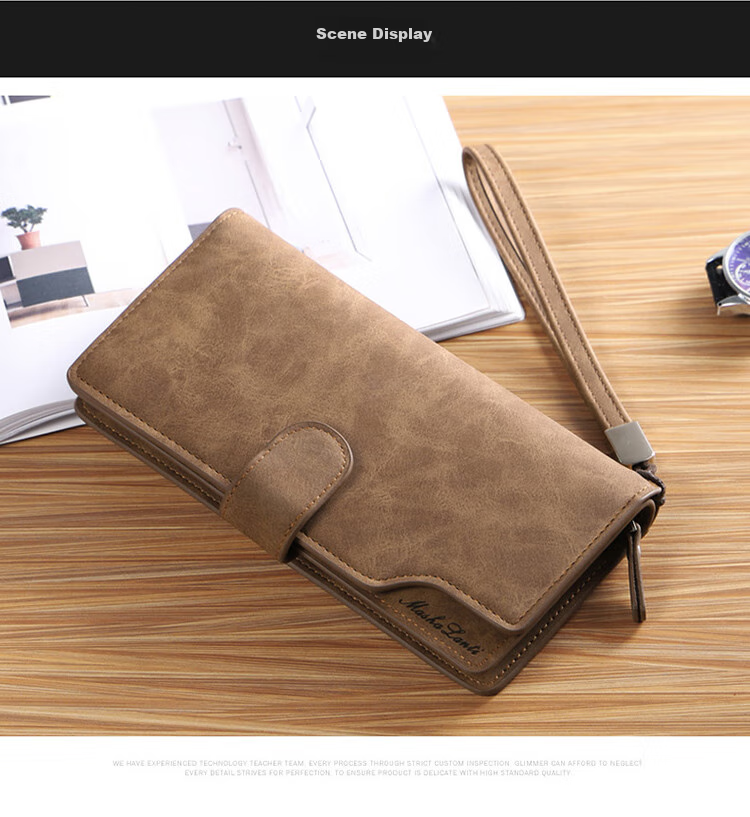 MashaLanti Men's Wallet, Long Style, Large Capacity, Leather Billfold, Handheld Multi-Card Slots, Coin Purse, All-In Design, Father's Day Gift 23