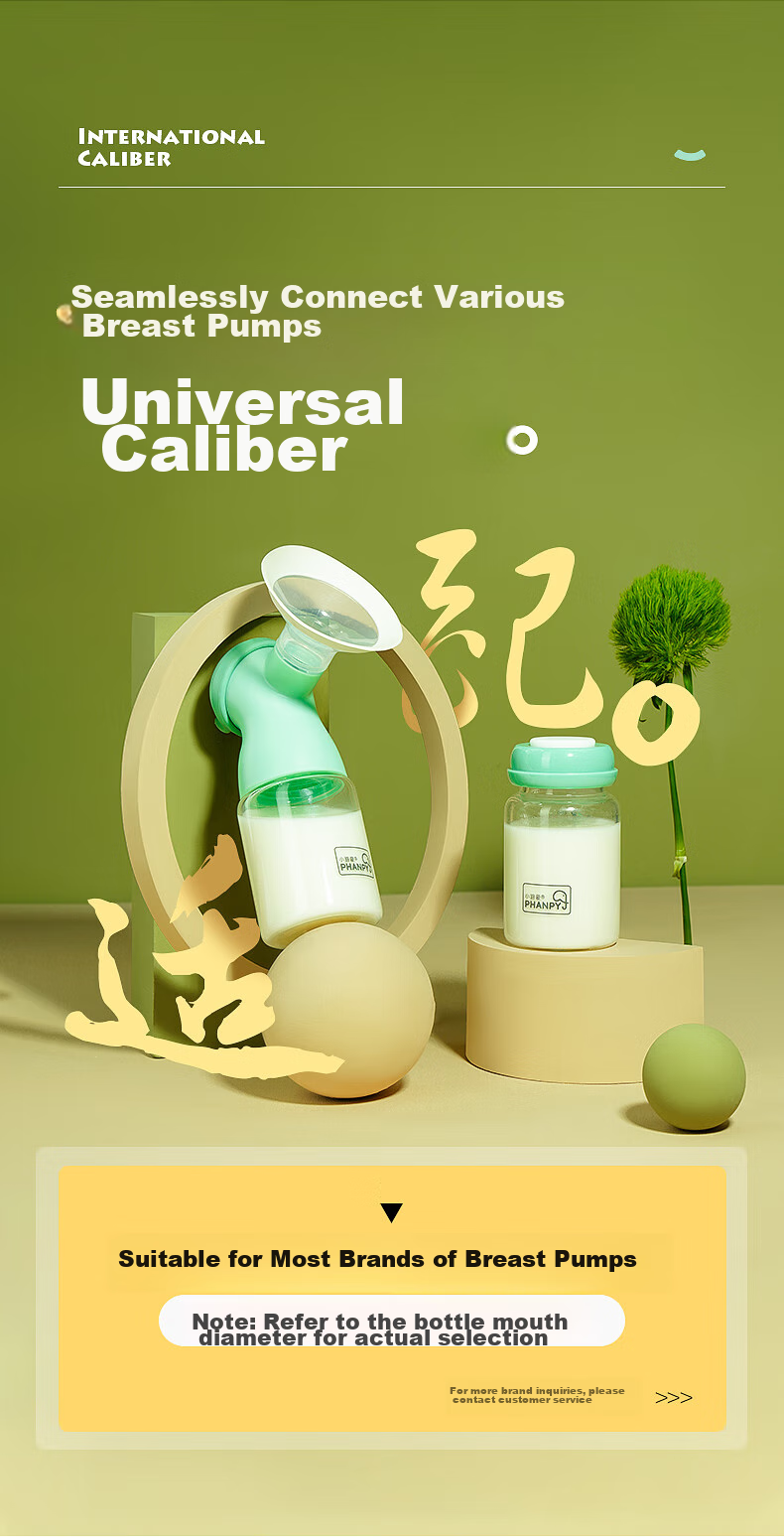 Xiaoyaxiang Glass Breast Milk Storage Bottle for Newborns, Wide Neck 180ml (Set of 2) 6