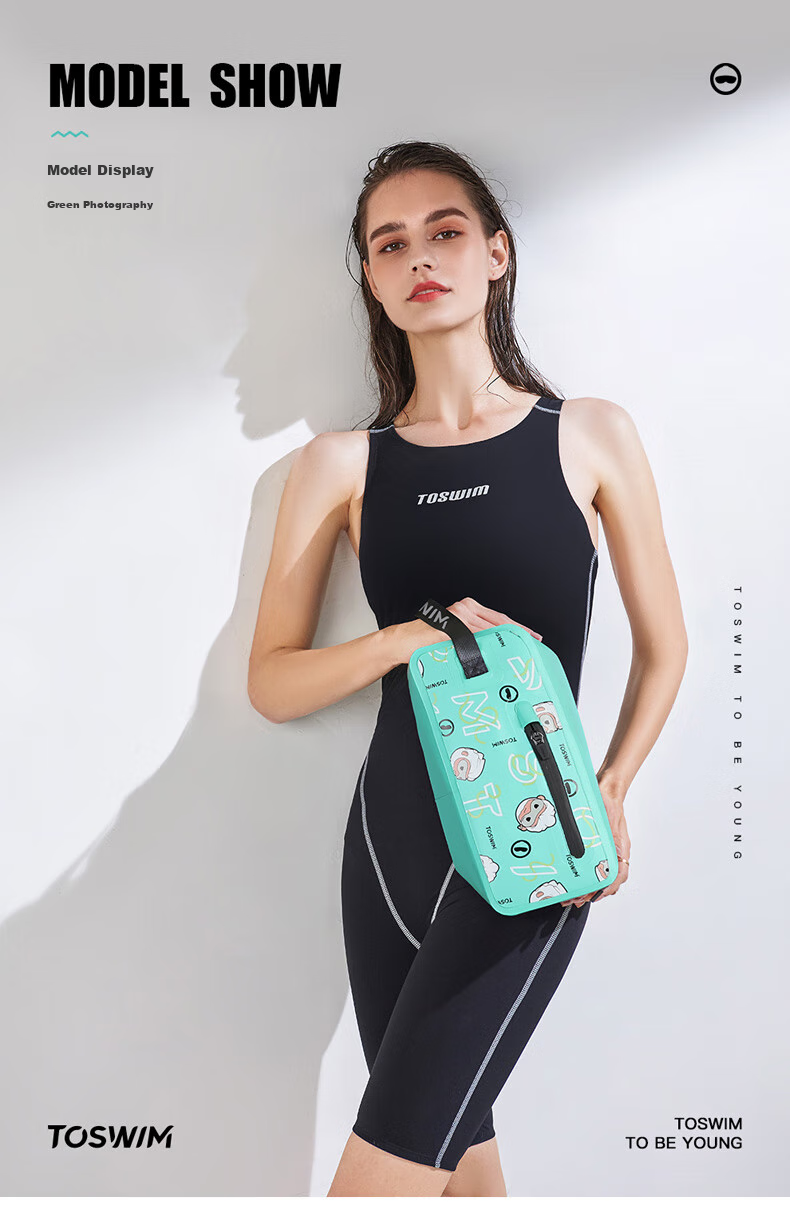 TOSWIM Swimming Bag, Sports Fitness Handheld Waterproof Bag, Toiletry Storage Bag, Green Memory 6