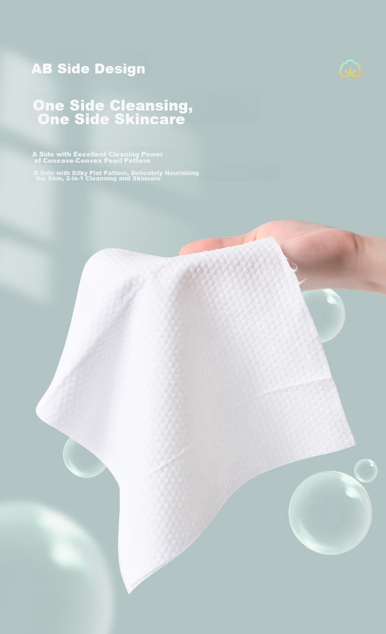 Grace Disposable Face Towels, Thick Pearl Texture, 3-Pack, for Adults And Children, Cleansing Wipes, Makeup Remover, Roll-Up Cotton Soft Towels 6