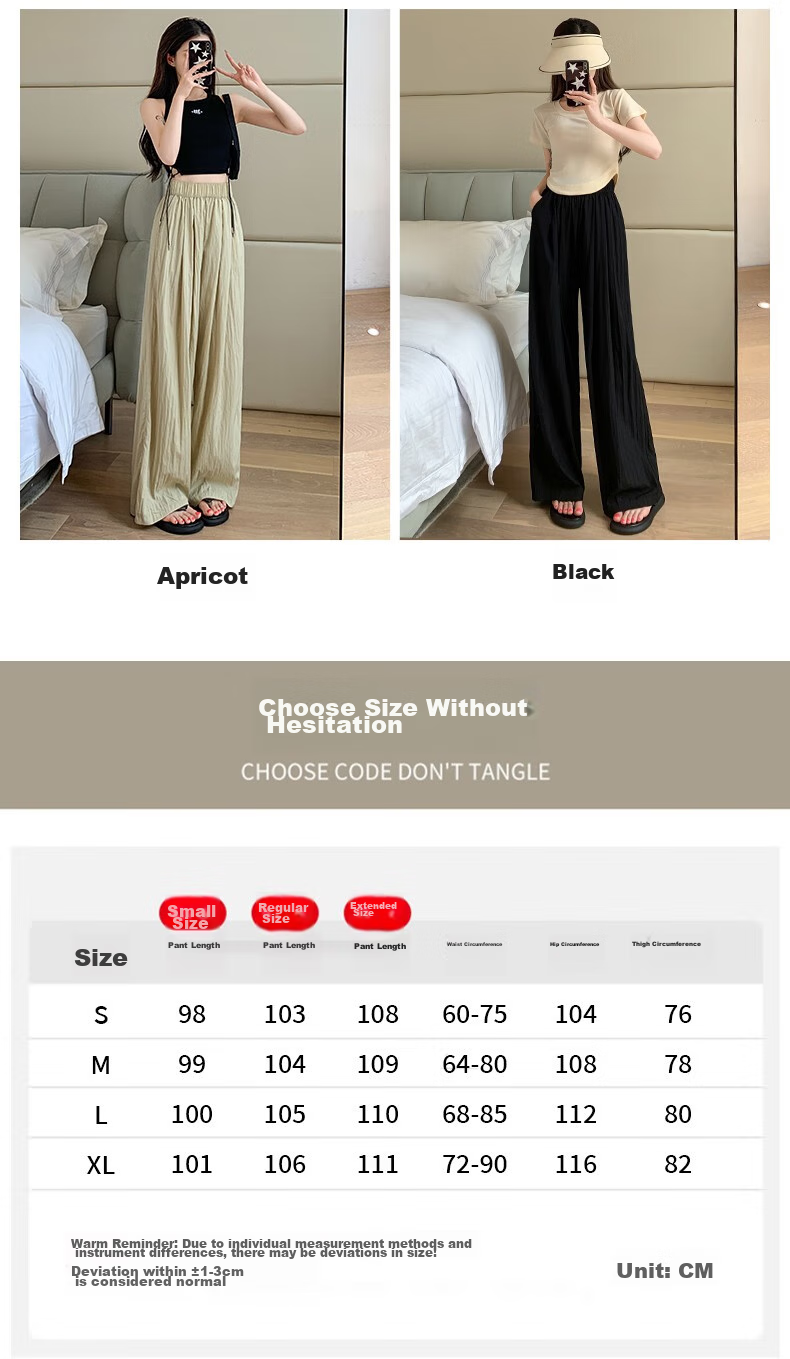 LangSha Ice Silk Wide-Leg Pants for Women, Summer High-Waist Draping Straight Cotton Linen Casual Pants, Japanese-Style Yamamoto Pants, Women's Lazy Style 5