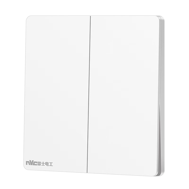 NVCleishidiangong Switch Socket, Two-Way Double Control Switch, 86-Type Ultra-Thin Panel Switch, N29 White