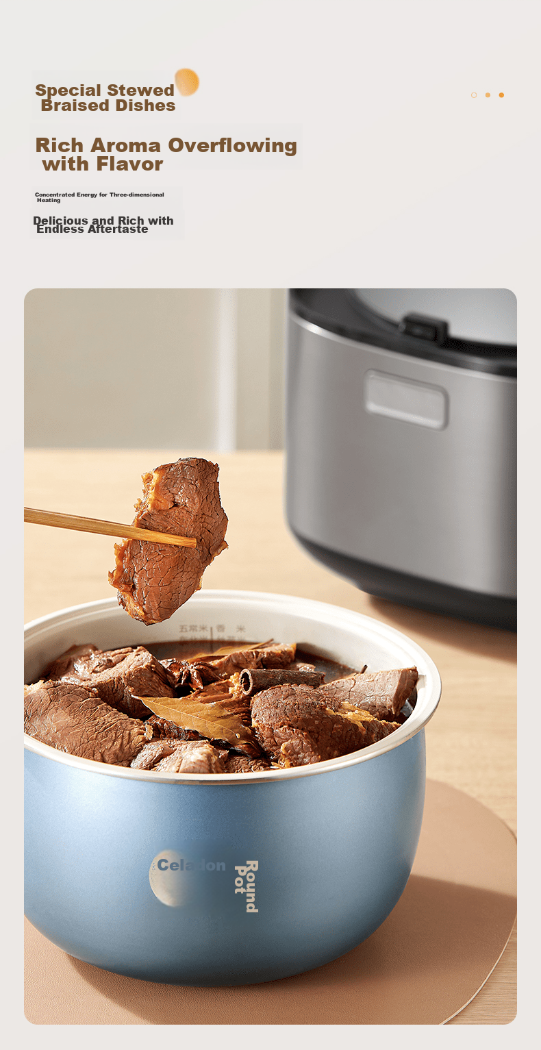 Midea Fast Cream Rice Cooker for Home Use, Suitable for 3-5 People, Antibacterial Non-Stick Inner Pot, 5L Capacity, Celadon Color, New Smart Model with Reservation Function MB-5E01R 9