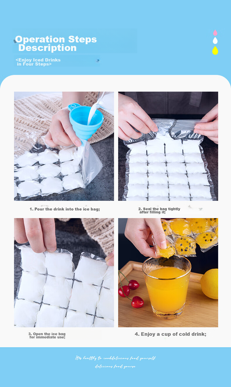 BWNK [280-Piece Set] Ice Cube Trays, Disposable Ice Bags with Self-Sealing Edges, Ice Cube Molds, 10 Ice Bags 5