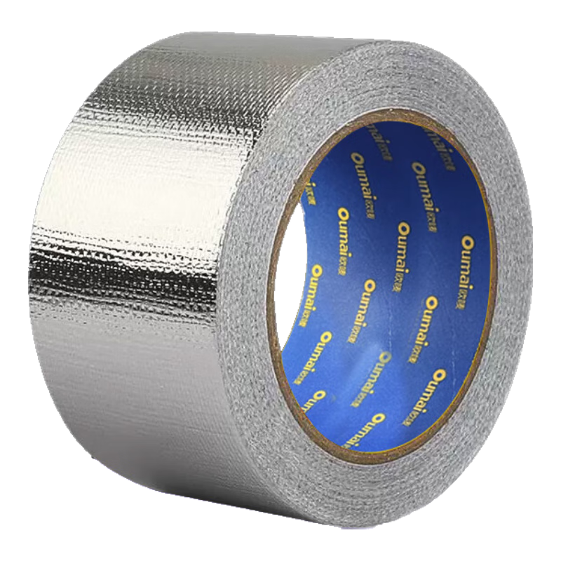 Oumai Aluminum Foil Fiberglass Tape, Flame Retardant, Heat Resistant, Tear-Resistant, for Range Hood Exhaust Pipe, Air Conditioner Insulation Duct, Sealing, Waterproof, Tin Foil Tape, 10cm*20m, 1 Roll