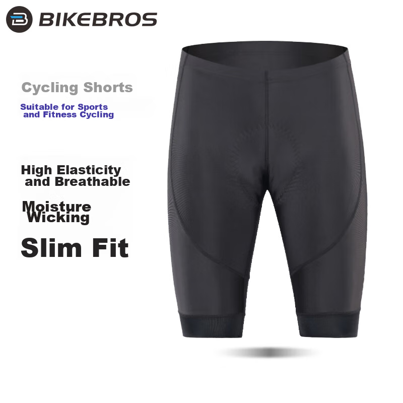BIKEBROS Mountain And Road Cycling Jersey, Men's Summer Cycling Shorts, Black, 4XL