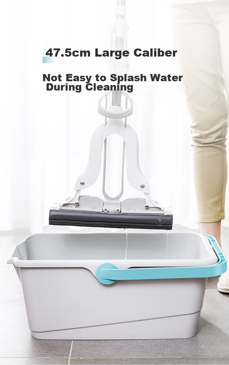MARYYA Rectangular Mop Bucket, Diameter 47.5cm, Cleaning Sponge Flat Mop, Floor Mopping Bucket, Single Bucket Water Bucket 4