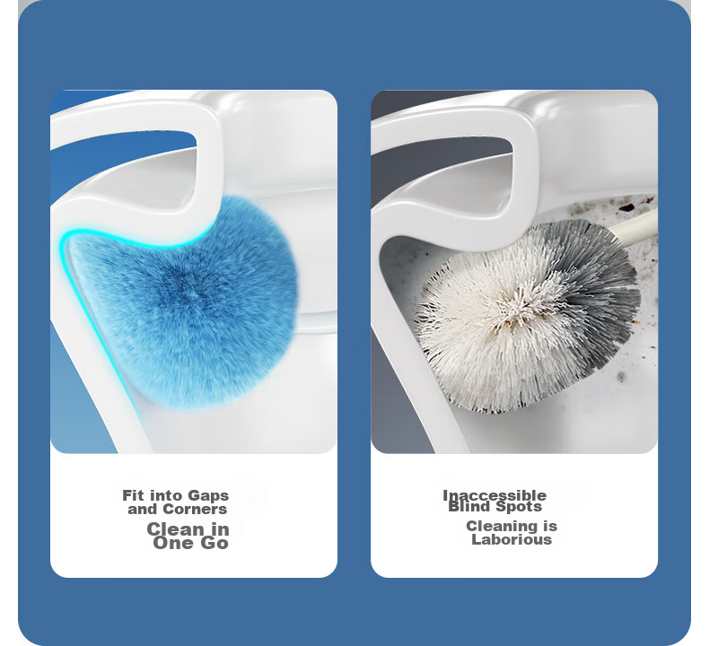 CONDOR Japanese Toilet Brush Set, No Dead Angles, Household Toilet Cleaning Brush, Gentle on Enamel Surface, Bathroom Cleaning Brush 11
