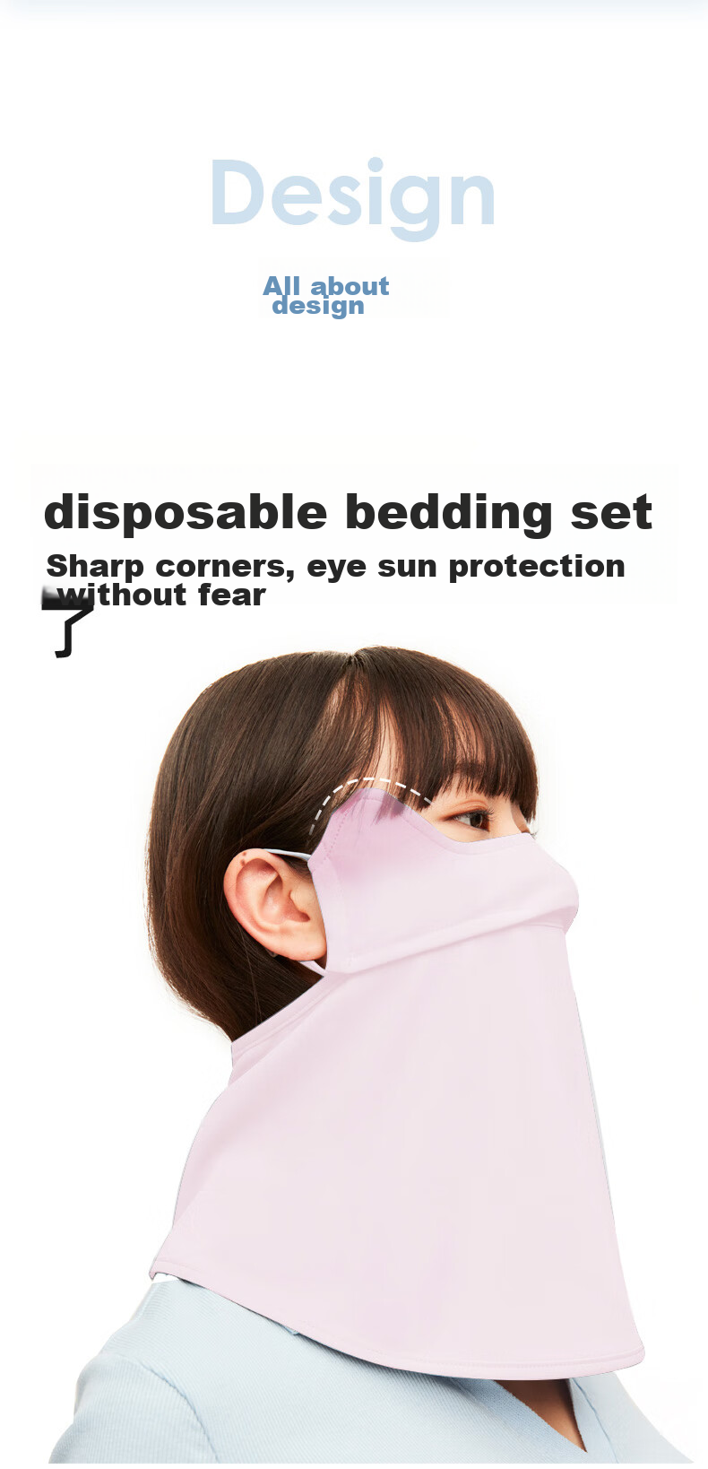 BWNK Sun Protection Face Mask for Women, Outdoor Cycling Mask, Ice Silk Breathable Ear-Loop Face Covering, Face Shield, Sun Protection, Eye Corner Guard, Thin Face Mask 8