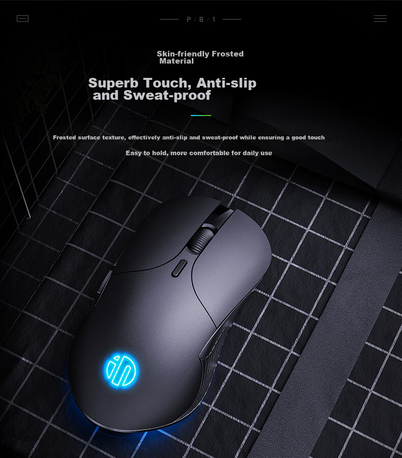 INPHIC B1 Wired Gaming Mouse, Macro Light-Sound Office Ergonomic USB Interface, Compatible with Laptops And Desktops, White 3