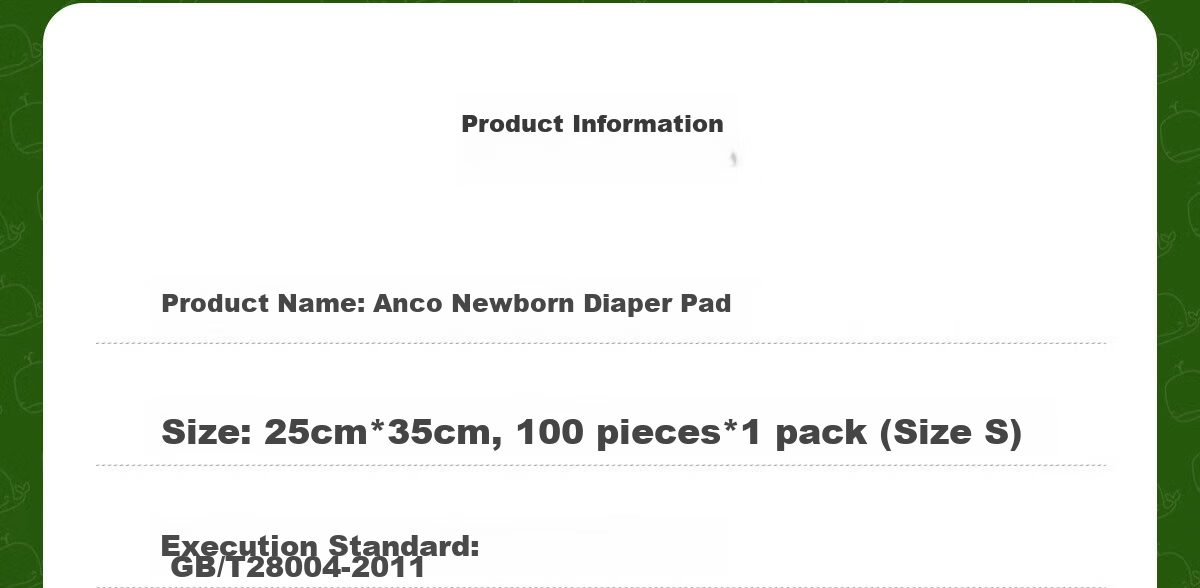 Ankexin Disposable Baby Changing Pads, 100 Pieces, Newborn Care Mats, Baby Bed Sheets, Urine And Dirt Barrier, Small Size 25*35cm 15