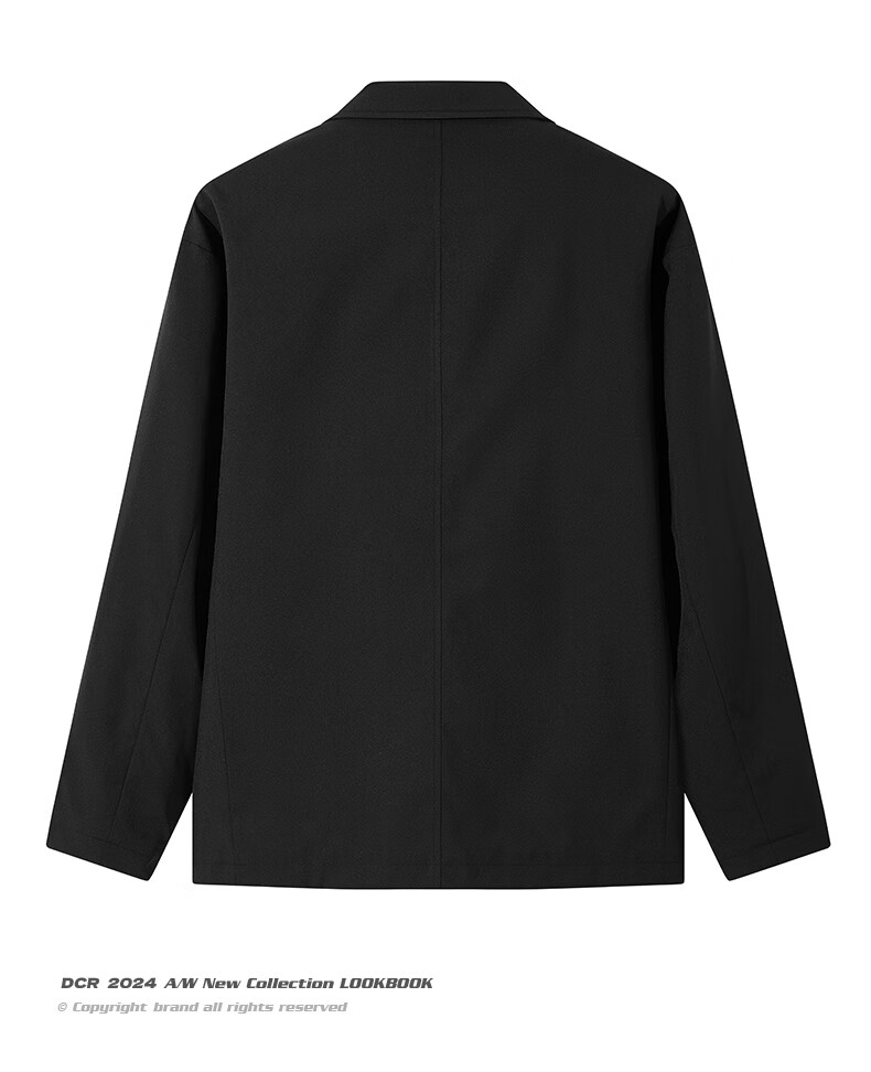 NASA GOOD Men's Suit Jacket, Autumn Korean Style Trendy Business Casual Blazer, Groom's Single Coat, Formal Wear, Black S 10