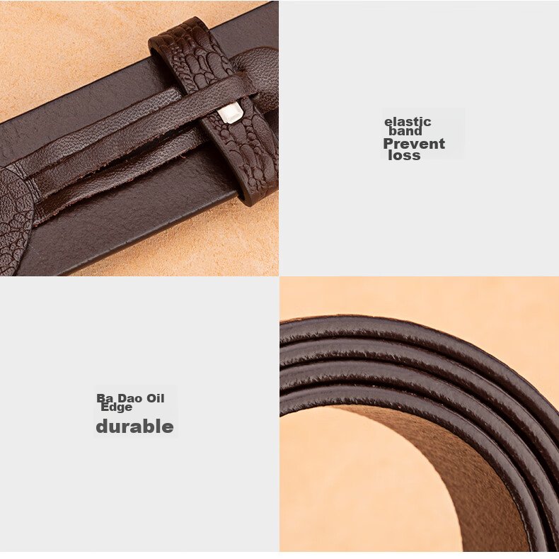 Cattlesboss Men's Belt, Alligator Pattern, Top-Grain Leather, Pin Buckle with Copper Clasp, 1986 Gift for Dad, Dark Brown, 110cm 20