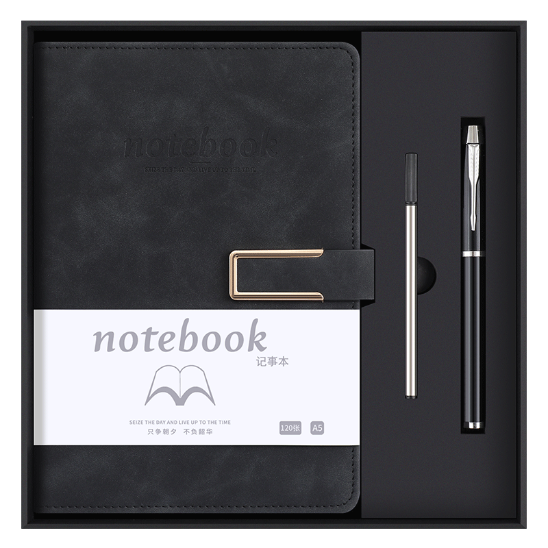 Jiaranheng Notebook Gift Box, A5 Thick Business Skin-Friendly Leather Journal, High-End Gift for Mid-Autumn Festival, Practical Customizable Present for Men, Women, Teachers And Clients