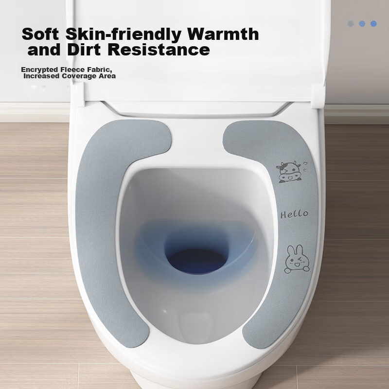 Baoshi Toilet Seat Covers, Static Cling Non-Disposable Toilet Seat Pads, Warm And Universal, 2 Pairs Per Pack