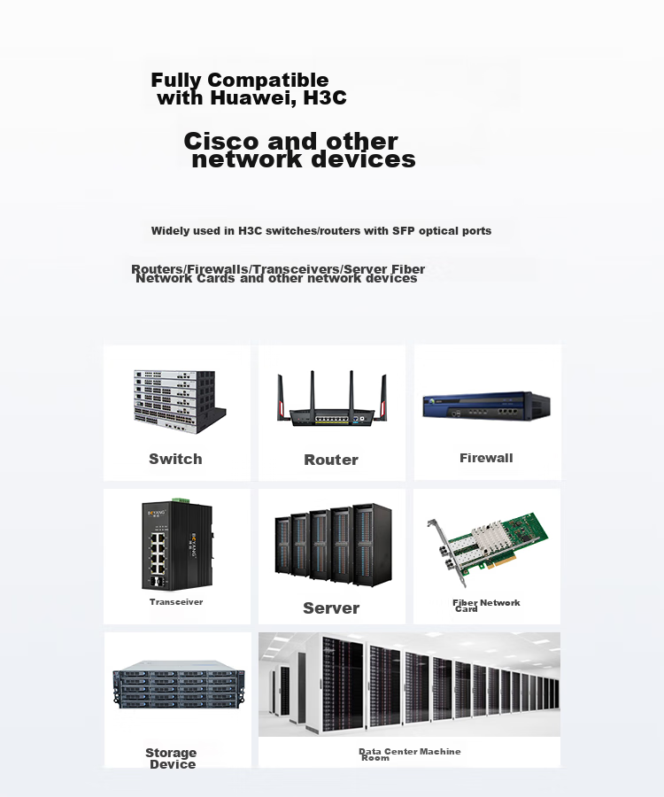 BOYANG BY-10GS4 SFP+ Optical Module, 10 Gigabit Single-Mode Dual-Fiber Optic Module (1310nm, 10km, LC), Compatible with Cisco Switches, SFP-10G 6