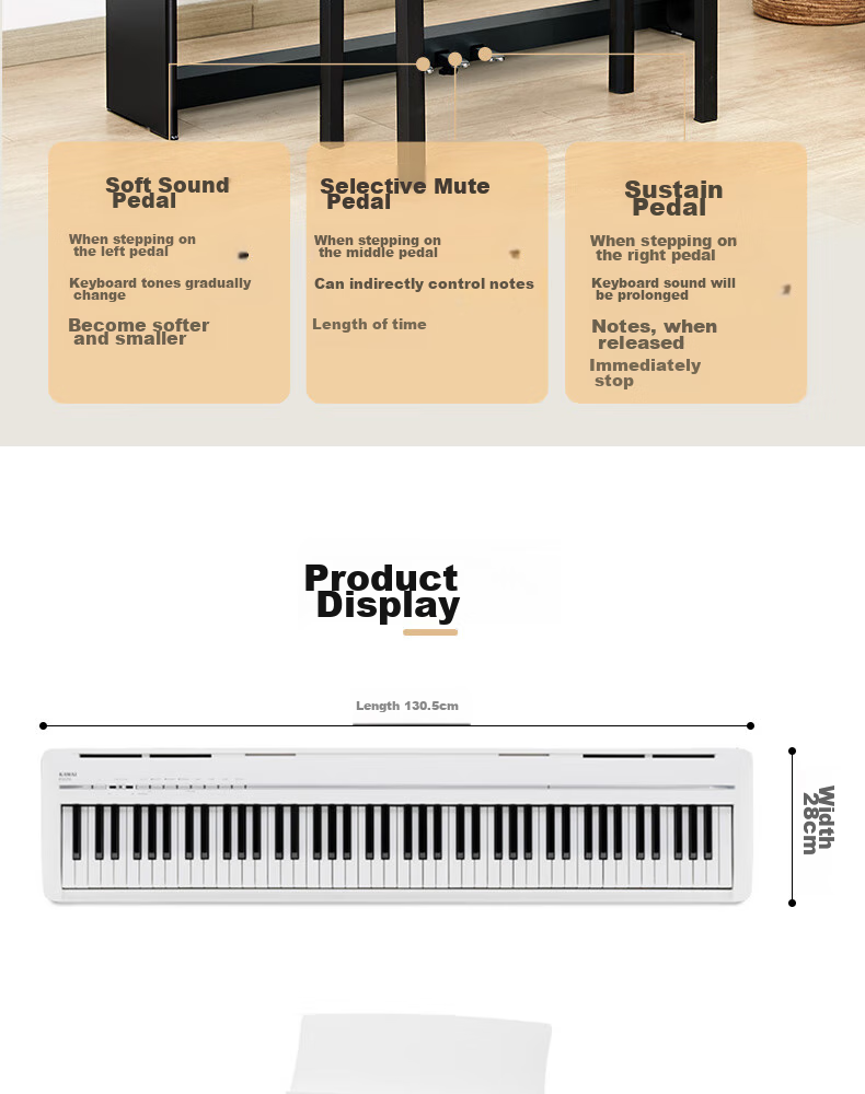 Kawai Digital Piano ES120, Black, 88 Weighted Keys, for Adults And Children, Performance Digital Piano + Gift Package 19