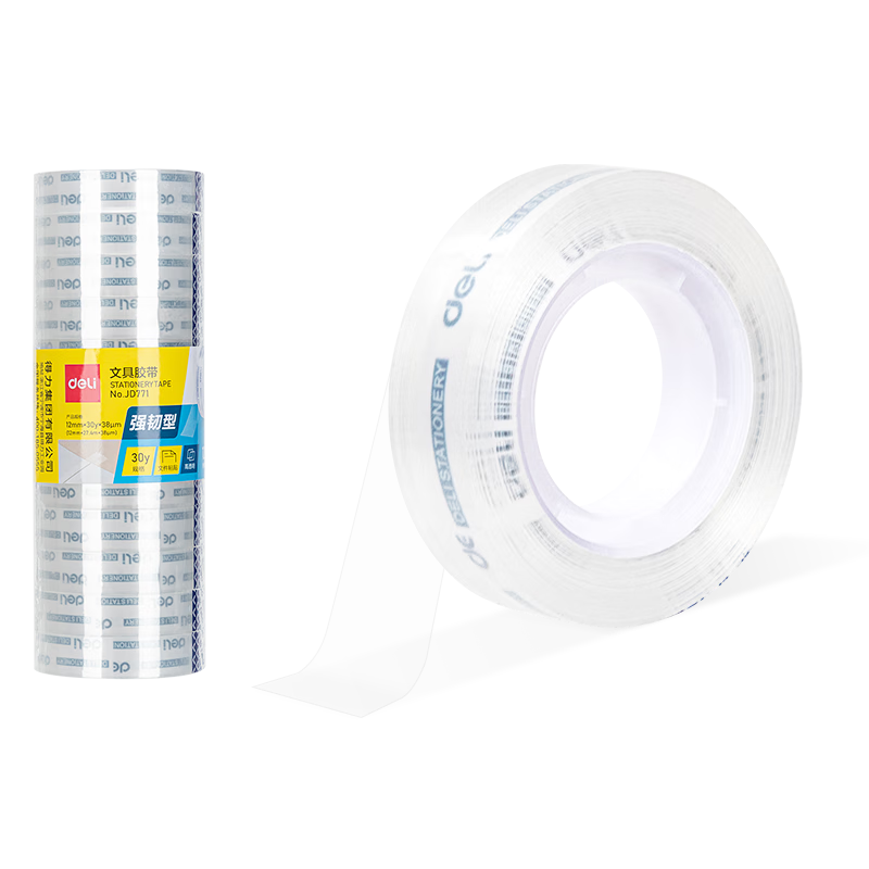 Deli Strong And Highly Transparent Tape, 12mm*30y High-Adhesive Small Tape, Essential School Supplies, Error Correction Student Stationery, 12 Rolls/tube, Office Supplies JD771