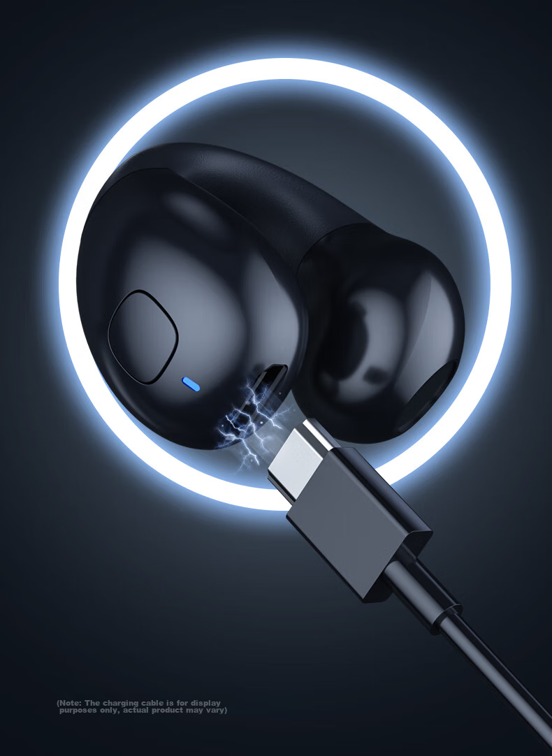 ALittleFlower Single-Ear Clip-On Headphones, Open-Style Wireless Bluetooth Earphones, Comfortable And Secure Wear, Long Battery Life / Suitable for Apple, Huawei, Xiaomi, OPPO, Students, Black 17