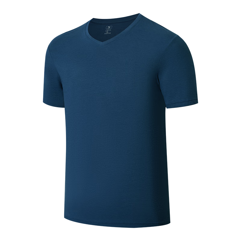 Hosa Men's Tank Top Short-Sleeve T-Shirt, Athletic Elastic Slim-Fit Cotton Modal Casual Undershirt, Navy Blue, Size L
