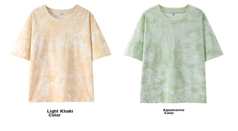 Baleno 100% Pure Cotton Dopamine Tie-Dye Short-Sleeve T-Shirt for Women, Summer 2025 New Women's Clothing, Round Neck Loose Half-Sleeve 23