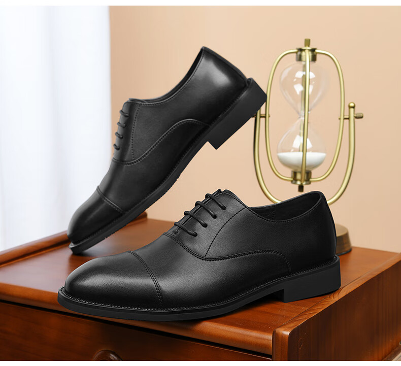 HLA Men's Business Formal Casual Comfortable Lightweight Lace-up Oxford Shoes HAAPXM2EAV106 Black Size 38 14