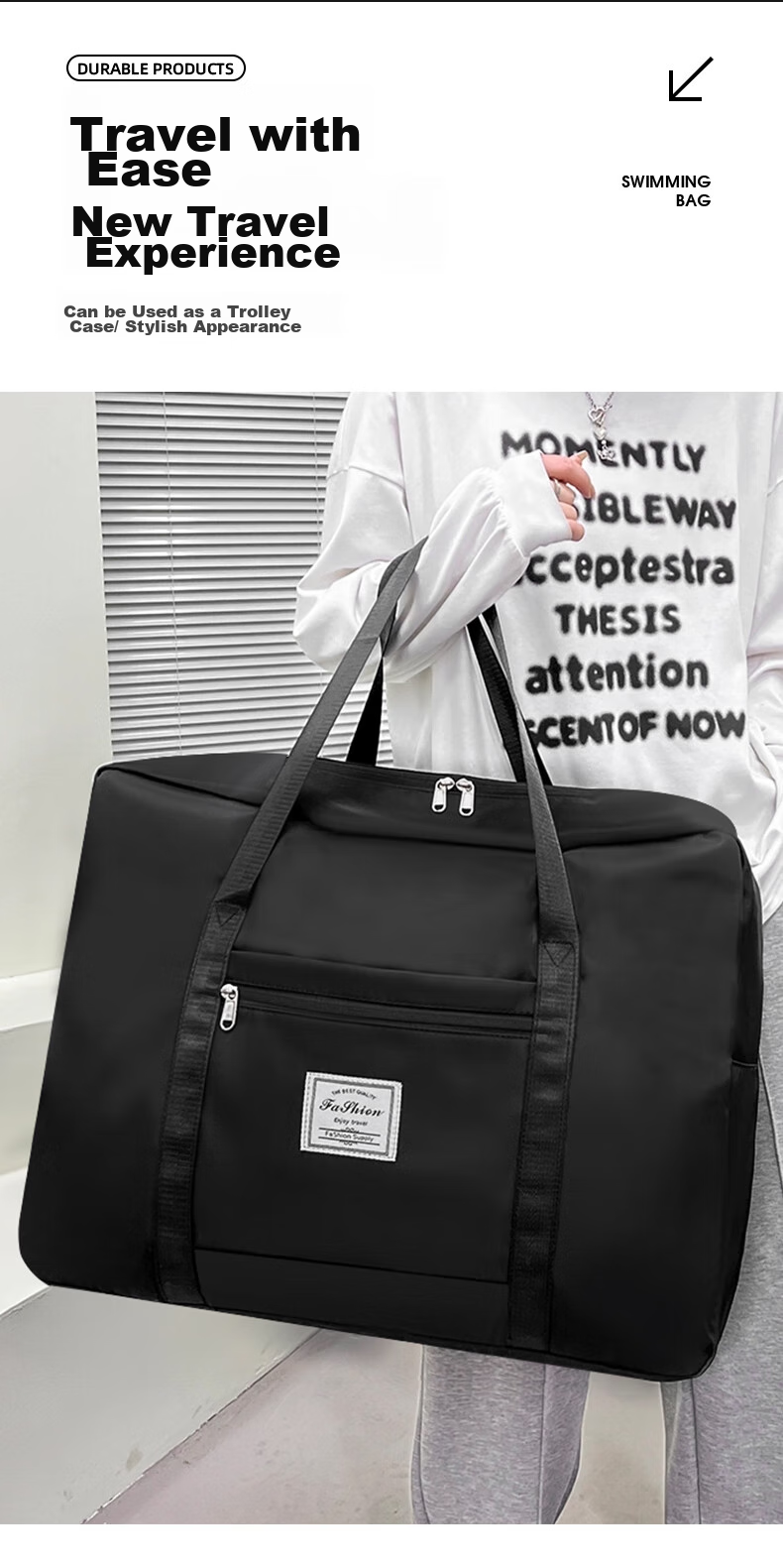 LOHAS Travel Travel Bag Luggage Maternity Storage Compatible with Trolley Suitcase Large Capacity Portable Foldable Bag 2